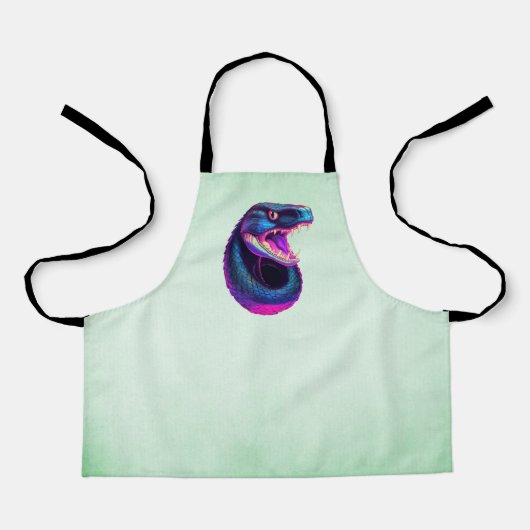 Cobra Slang in Vaporwave Esthetische Stijl Schort (Voorkant)