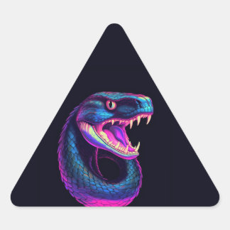 Cobra Slang in Vaporwave Esthetische Stijl Sticker