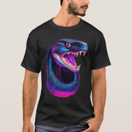 Cobra Slang in Vaporwave Esthetische Stijl T-shirt