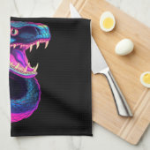 Cobra Slang in Vaporwave Esthetische Stijl Theedoek (Quarter Fold)