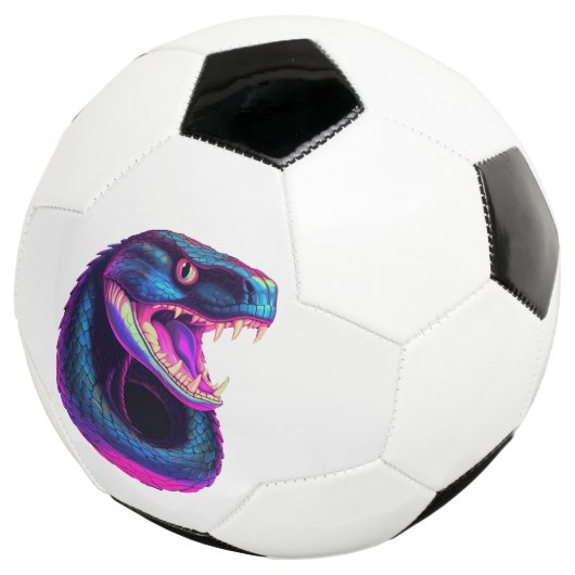 Cobra Slang in Vaporwave Esthetische Stijl Voetbal (Drie kwart)