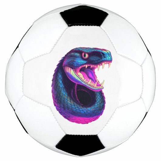 Cobra Slang in Vaporwave Esthetische Stijl Voetbal (Voorkant)