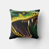 Cobra slang met levendige groene en gele schubben kussen (Achterkant)