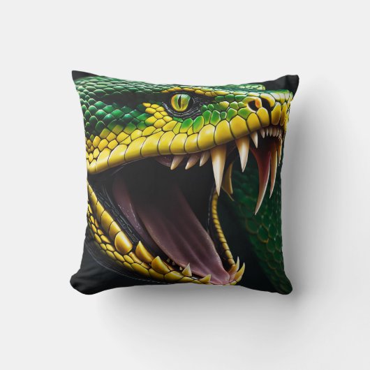 Cobra slang met levendige groene en gele schubben kussen (Voorkant)