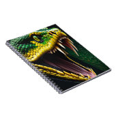 Cobra slang met levendige groene en gele schubben notitieboek (Rechterzijde)