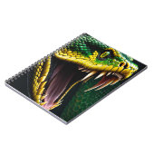 Cobra slang met levendige groene en gele schubben notitieboek (Linkerzijde)