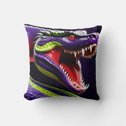 Cobra slang met levendige groene en paarse schubbe kussen (Voorkant)