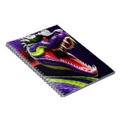 Cobra slang met levendige groene en paarse schubbe notitieboek (Rechterzijde)