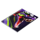 Cobra slang met levendige groene en paarse schubbe notitieboek (Linkerzijde)