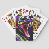 Cobra slang met levendige groene en paarse schubbe pokerkaarten (Achterkant)