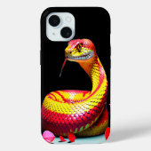 Cobra slang met levendige rode en gele schubben Case-Mate iPhone case (Achterkant)