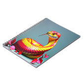 Cobra slang met levendige rode en gele schubben notitieboek (Linkerzijde)