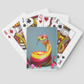 Cobra slang met levendige rode en gele schubben pokerkaarten (Achterkant)