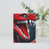 Cobra slang met levendige rode schubben en blauwe briefkaart (Staand voorkant)