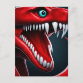 Cobra slang met levendige rode schubben en blauwe briefkaart (Voorkant)