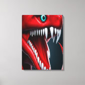 Cobra slang met levendige rode schubben en blauwe  canvas afdruk (Voorkant)