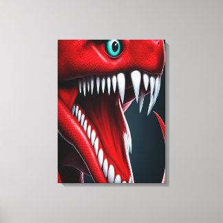 Cobra slang met levendige rode schubben en blauwe canvas afdruk