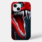 Cobra slang met levendige rode schubben en blauwe  Case-Mate iPhone case (Achterkant)