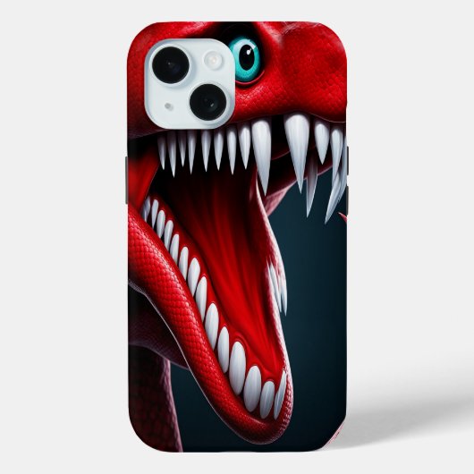 Cobra slang met levendige rode schubben en blauwe  Case-Mate iPhone case (Achterkant)
