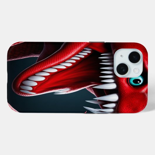 Cobra slang met levendige rode schubben en blauwe Case-Mate iPhone case (Achterkant (horizontaal))