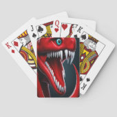 Cobra slang met levendige rode schubben en blauwe pokerkaarten (Achterkant)