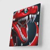 Cobra slang met levendige rode schubben en blauwe vierkante klok (Hoek)