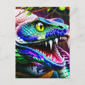Cobra slang met levendige turkoois en blauwe schub briefkaart (Voorkant)