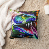 Cobra slang met levendige turkoois en blauwe schub kussen (Deken)