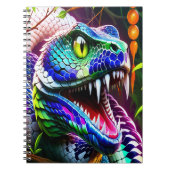 Cobra slang met levendige turkoois en blauwe schub notitieboek (Voorkant)