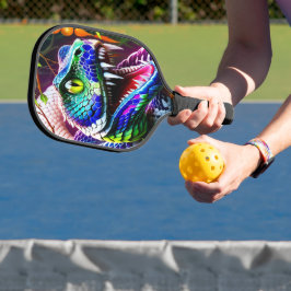 Cobra slang met levendige turkoois en blauwe schub pickleball paddle