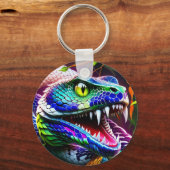 Cobra slang met levendige turkoois en blauwe schub sleutelhanger (Achterkant)