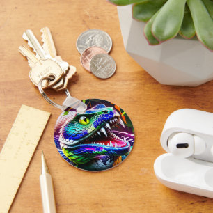 Cobra slang met levendige turkoois en blauwe schub sleutelhanger