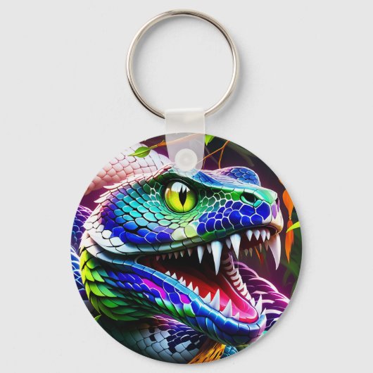 Cobra slang met levendige turkoois en blauwe schub sleutelhanger (Achterkant)