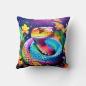 Cobra slang met levendige turquoise roze en geel kussen (Achterkant)