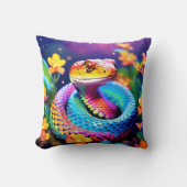 Cobra slang met levendige turquoise roze en geel kussen (Voorkant)