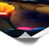 Cobra slang met levendige turquoise roze en geel poster (Hoek)