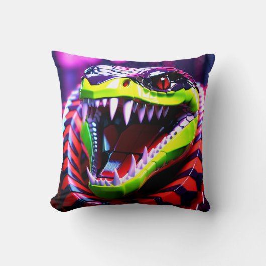 Cobra slang met lime groene lippen en roze oog bro kussen (Voorkant)