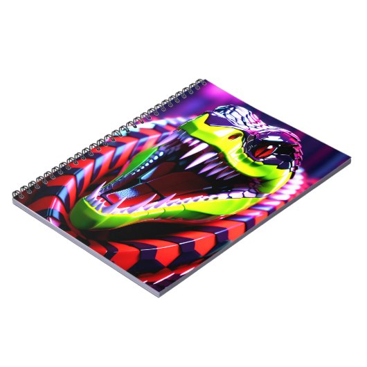 Cobra slang met lime groene lippen en roze oog bro notitieboek (Linkerzijde)