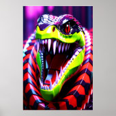 Cobra slang met lime groene lippen en roze oog bro poster (Voorkant)