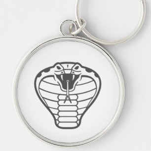 Cobra Snake Black illustratiedieren Venomous Sleutelhanger