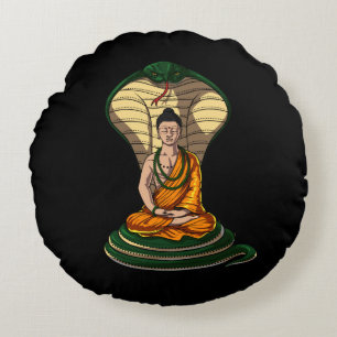 Cobra Snake Buddha Zen Yoga Meditation Rond Kussen