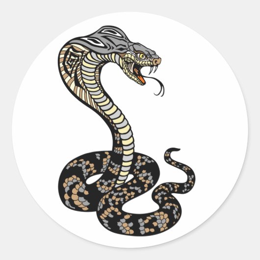 cobra snake classic round sticker (Voorkant)