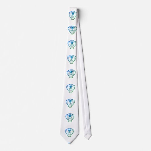 Cobra Snake Green Illustration Boa Reptile Stropdas (Voorkant)