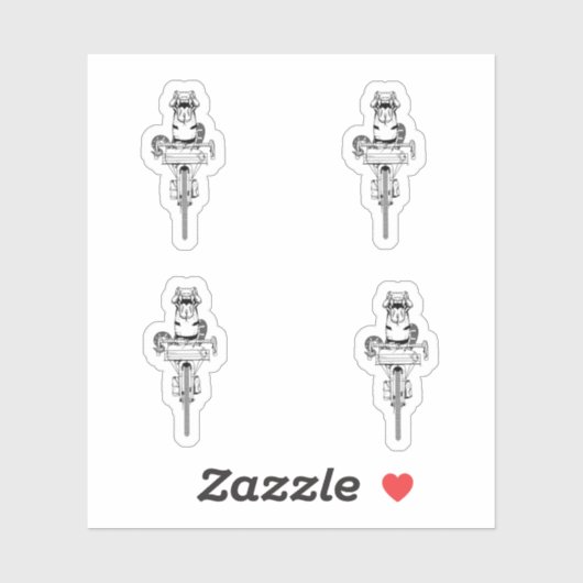 Cobra Snake rijdt met een fiets Sticker (Vel)