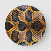 cobra snake skin pattern ronde klok (Voorkant)