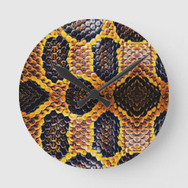 cobra snake skin pattern ronde klok