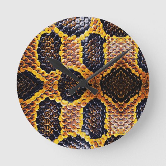 cobra snake skin pattern ronde klok (Voorkant)