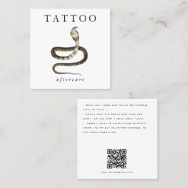 Cobra Snake Tattoo Nazorginstructies QR-code Vierkante Visitekaartje
