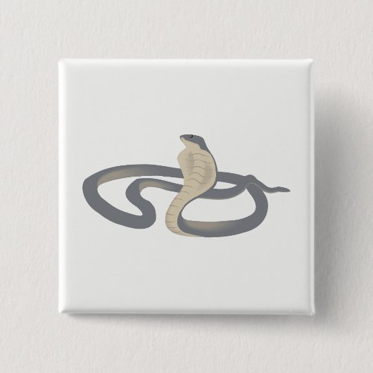 Cobra Vierkante Button 5,1 Cm (Voorkant)