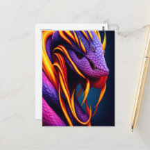 Cobraslang met levendige oranje en paarse schubben